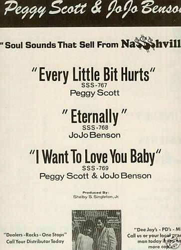 PEGGY SCOTT & JOJO BENSON Soul Sounds 1969 POSTER AD  