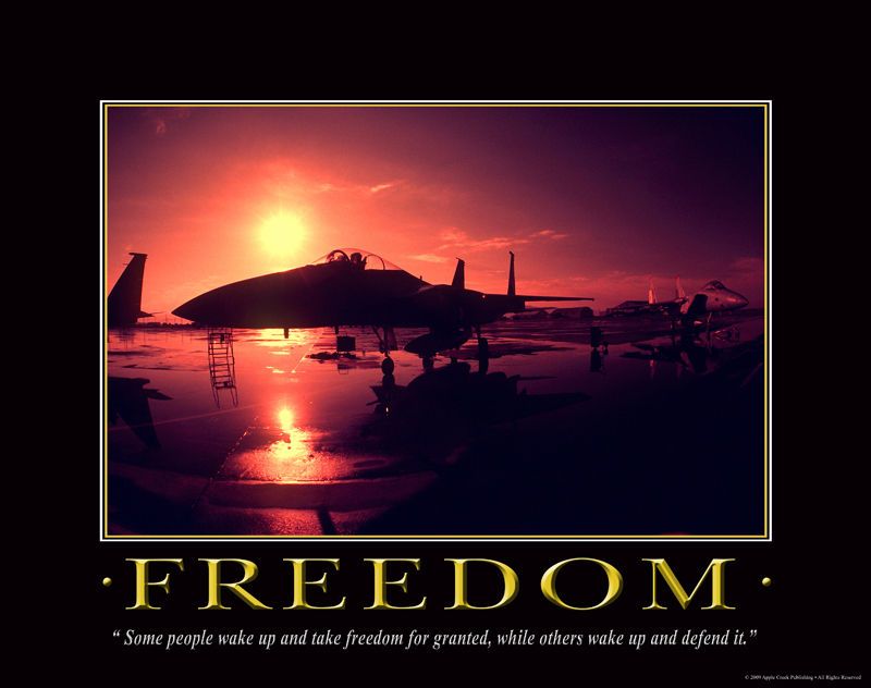 FREEDOM MILITARY MOTIVATIONAL POSTER #MILT02 JETS 