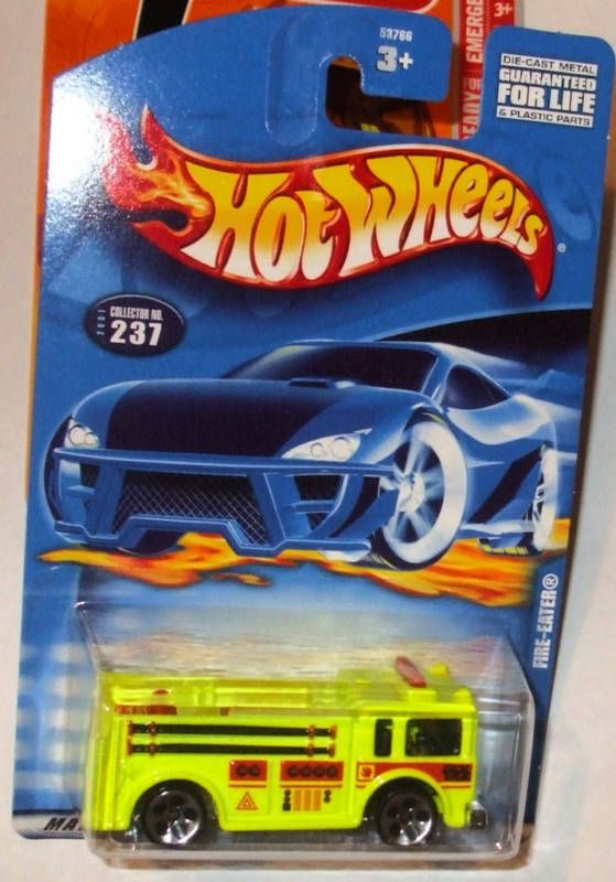 2001 HOT WHEELS #237 FL YELLOW FIRE EATER MIP 5H  