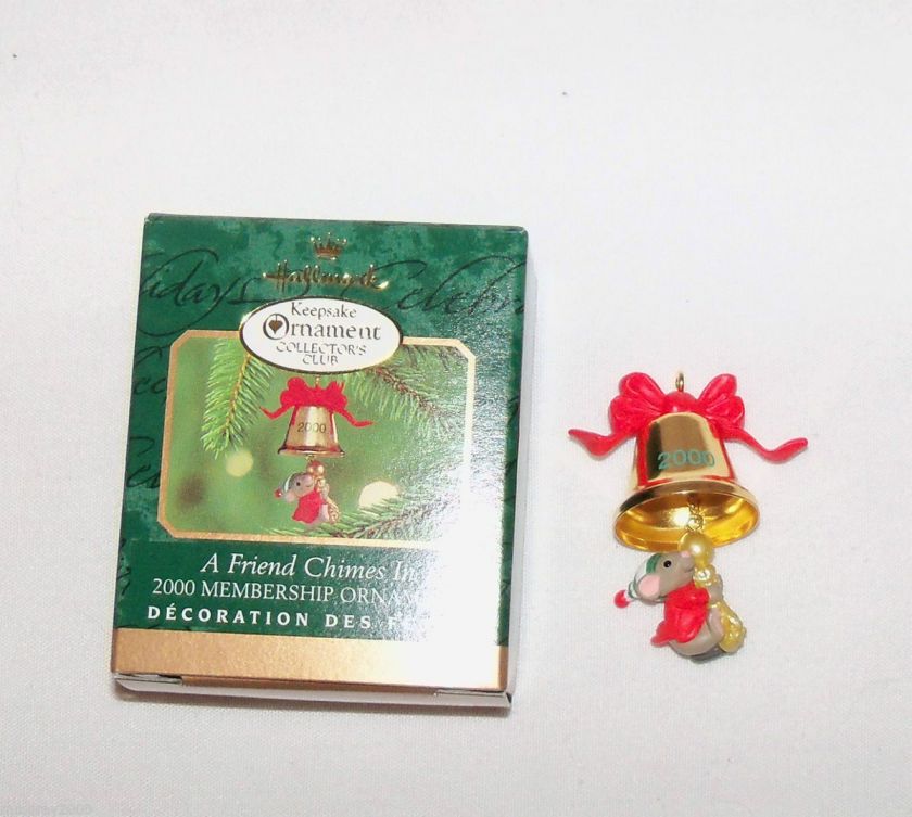 Hallmark A Friend Chimes In KOC Miniature Ornament 2000 NIB  
