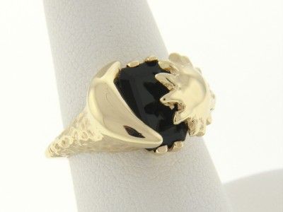 14K GOLD GENUINE TOURMALINE HALF MOON & SUN LADIES RING  