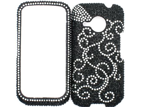 RHINESTONE BLING CRYSTAL FACEPLATE HARD SKIN CASE COVER HTC DROID ERIS 