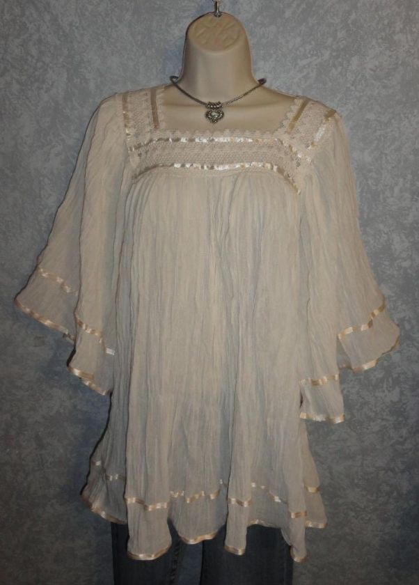 Hippie Gauze Blouse Mexican Blouse 60s Retro  