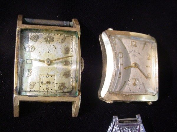 Lot of 4 Vintage & Antique WATCHES Lord Elgin No bands Repair or Parts 