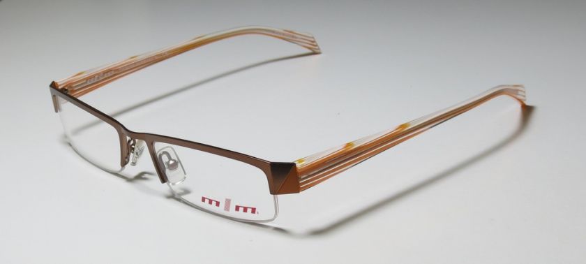 NEW ALAIN MIKLI 753 52 19 143 BROWN/ORANGE HALF RIM EYEGLASS/GLASSES 