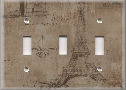 Light Switch Plate Cover   Old World Eiffel Tower Paris  
