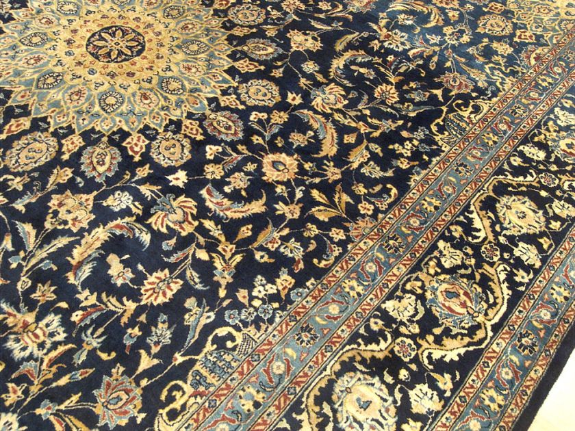 10x13 Antique Handmade Soft Wool Persian Isfahan Rug  