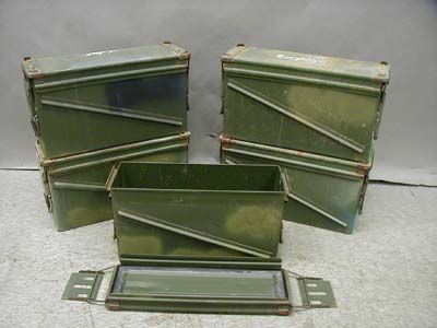 USED ARMY MILITARY 40 MM AMMO AMMUNITION CAN GROUP 2  