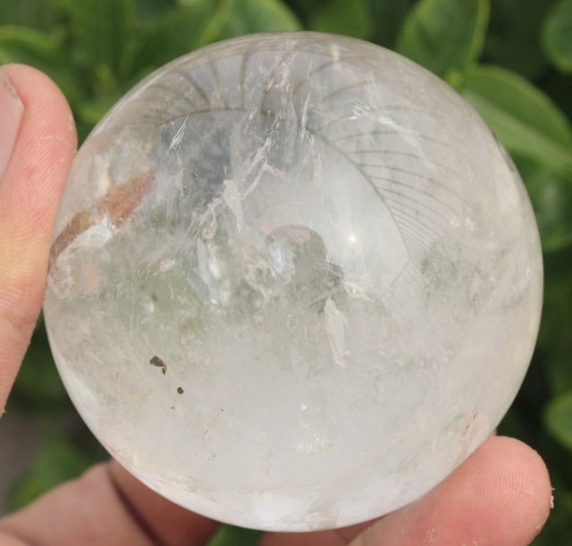 68mm NATURAL RUTILATED QUARTZ CRYSTAL SPHERE BALL  