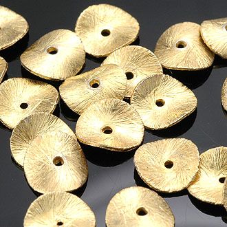 HIZE BV151 Vermeil Gold Plated 32 WAVY DISC Beads 8mm  