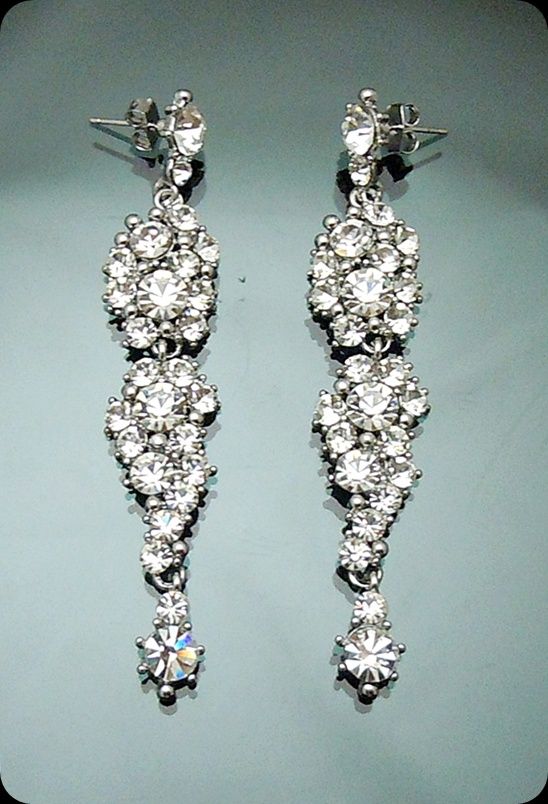 Vintage Swarovski Crystal Chandelier Bridal Earrings 3  