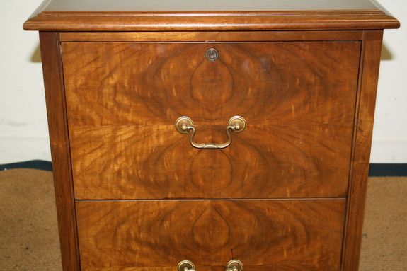 Antique STYLE Jasper 8 walnut vertical file cabinet 2 drawers  
