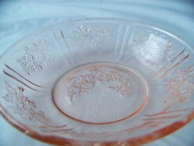 FEDERAL GLASS SHARON CABBAGE ROSE PINK 5 BERRY BOWL(s)  