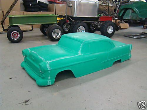 1955 Chevy Belair Coupe Hot Rod Stroller Pedal Car Custom Fibergalss 