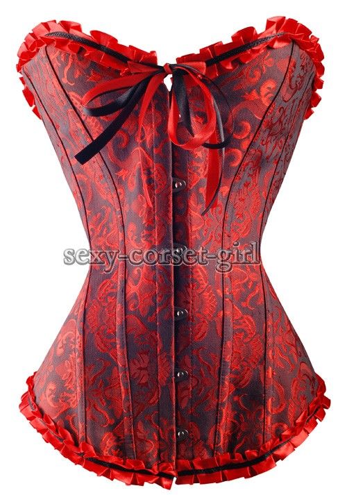 2XL Dull Red Corset Sweat heart Bustier Mysteric 2XL A063_darkred