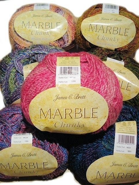   BRETT MARBLE CHUNKY MACHINE WASHABLE WOOL YARN   200g BALL  