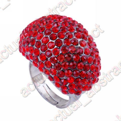 Free Rings Czech rhinestone&alloy6pcs adjustable  