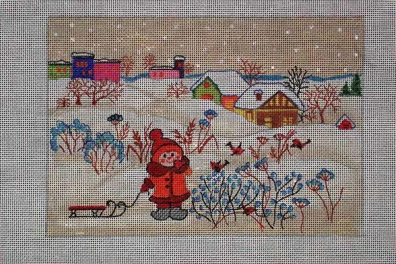 Needlepoint canvas Winter in Boston  