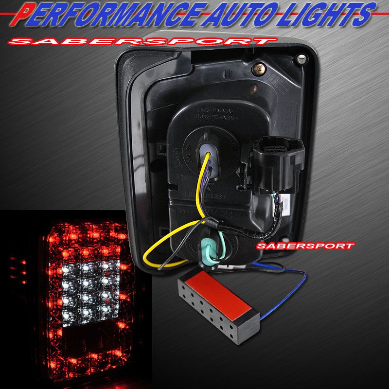 2007 2012 JEEP WRANGLER FULL L.E.D. TAIL LIGHTS LED CHROME PAIR PLUG 