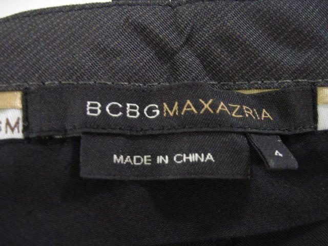 BCBG MAX AZRIA Black Straight Leg Pants Slacks Sz 4  