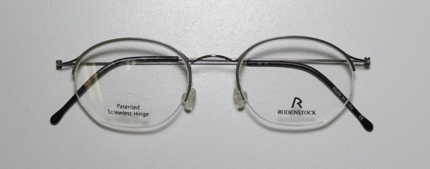 NEW RODENSTOCK R2413 49 20 145 GUNMETAL HALF RIM VISION EYEGLASSES 