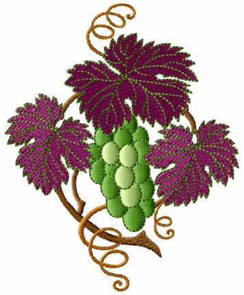 Grape Vines machine embroidery designs set 5x7 hoop  