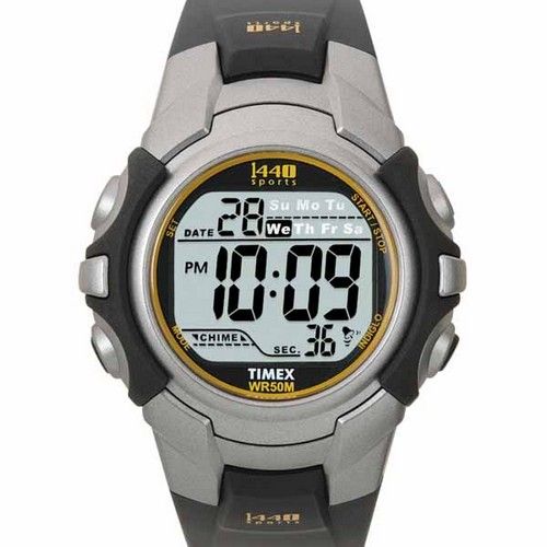   Sport Indiglo Digital Watch 24hr Chronograph WR 50M Silver/Blue/Black