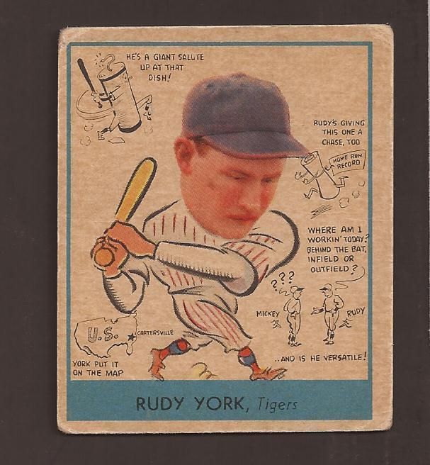 1938 Goudey Heads Up #284 Rudy York VG Tigers  