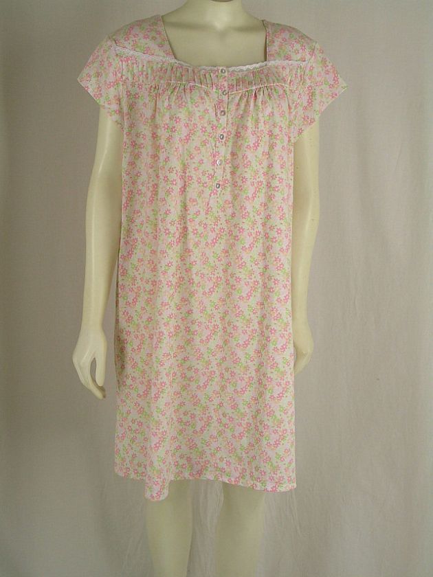 Aria Pink Flowers Cap Sleeve Knee Nightgown NEW Tag $44  