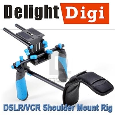 DSLR Rig Shoulder Mount Support Follow Focus For Canon Nikon Panasonic 