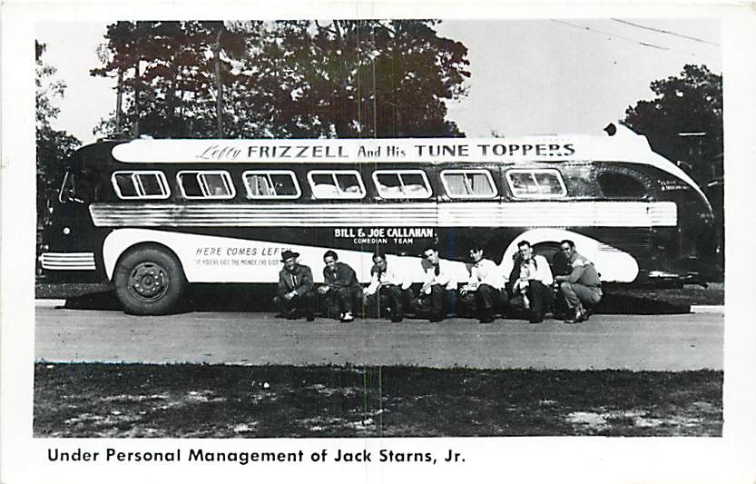 LEFTY FRIZZELL & HIS TUNE TOPPERS BUS RPPC R36137  