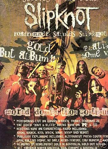 SLIPKNOT 2000 Poster Ad WORLD DOMINATION CONTINUES  