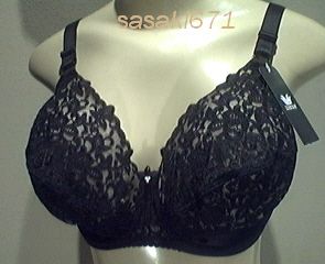 34D WACOAL #85109 Tapestry Lace Bra Black ~NEW w/tags  