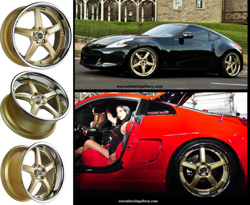 19 WHEELS NISSAN 370Z 350Z G35 CP RIMS SET DRIFT VERTINI GOLD SERIES 