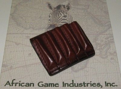 LEATHER RIFLE 5 CARTRIDGE CARRIER / AMMO SLIDE 375/458  