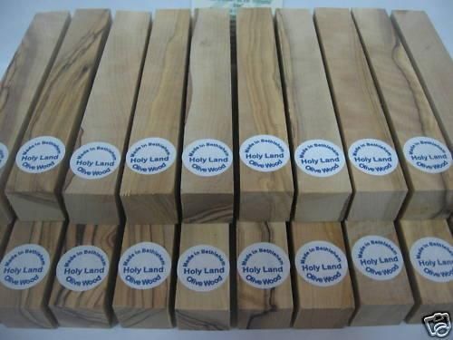 15 HOLYLAND Olive Wood Pen Blanks+ 4 white +100 beads  