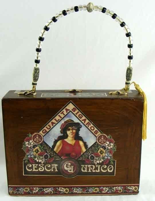 PURSE Made From WOOD CIGAR BOX Just WONDERFUL PORTUGAL ART DECO 