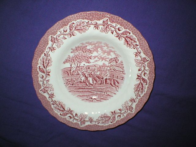 red transferware flat soup pasta plate ENGLAND choose from Ridway 