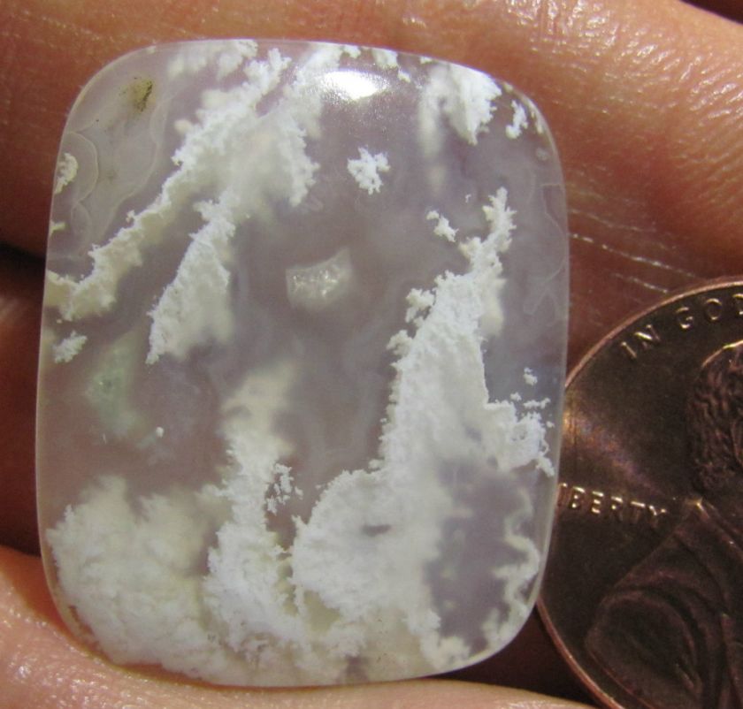 White Mossy Dendrite Agate Rectangle Zaharagems WMC5  