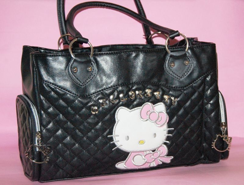 New Rhinestone Black Hellokitty Shoulder Bag Handbags Purse  