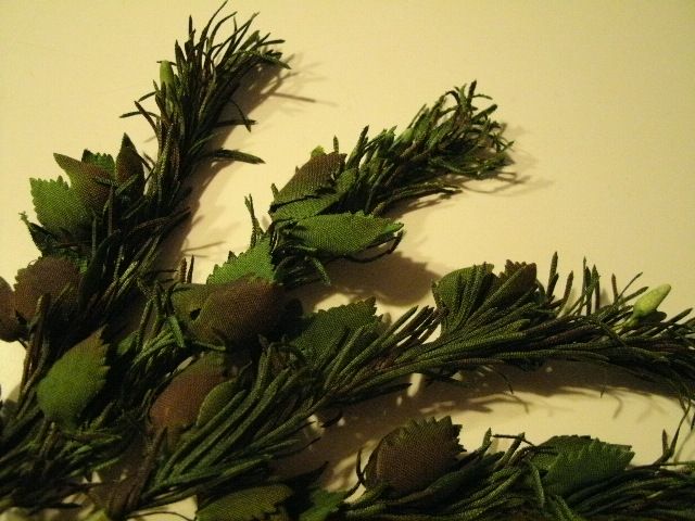 Vintage Millinery Flower Leaf Lot Faux Greenery Grn T21  