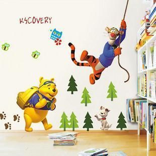 WINNIE THE POOH Art Deco decal Wall Paper Sticker tiger  