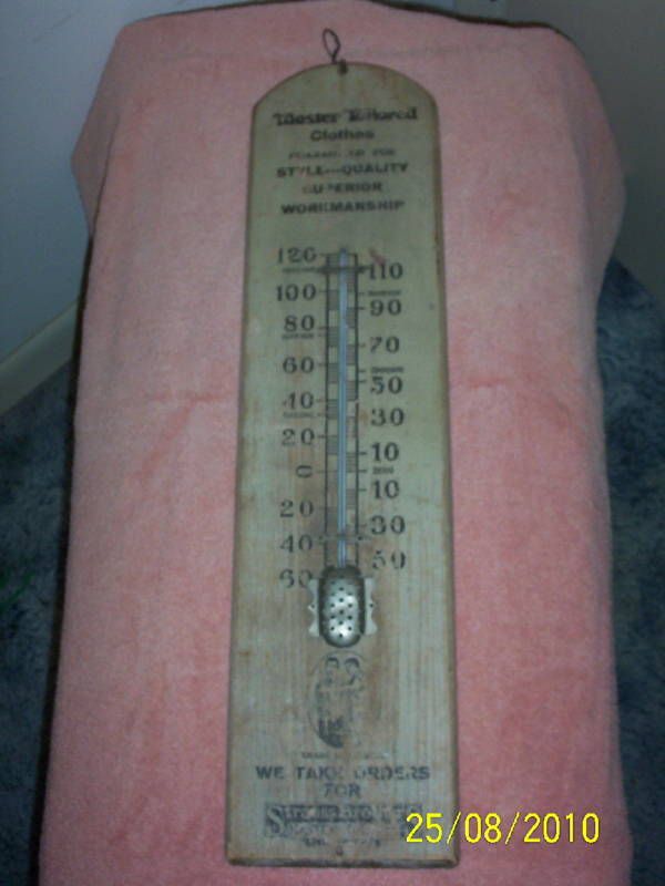 VINTAGE LEVI STRAUSS BROS. CLOTHING WOODEN THERMOMETER  