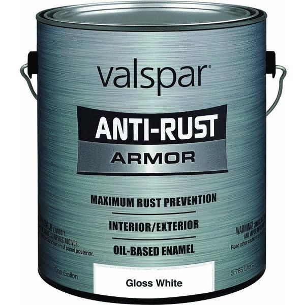 Gallons Gloss White Valspar Anti Rust Industrial Alkyd Enamel Paint 