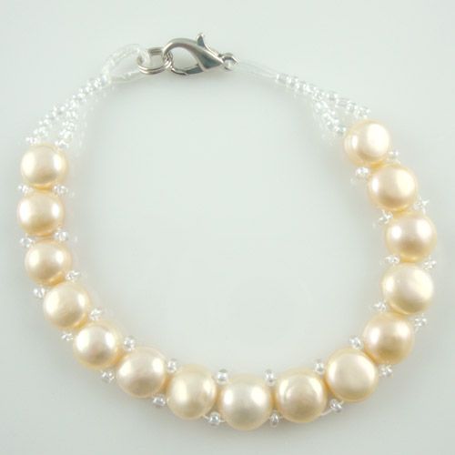 Wholesale Lot 25 8 9mm Freshwater Bread Pearl Bracelets Jewelry  