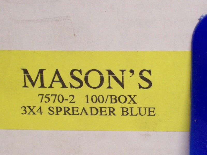 Masons Bondo Spreaders 3 X 4 Blue 7570 2 Box of 57 Made in USA  