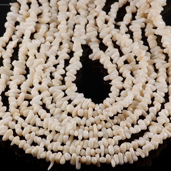 STRAND WHITE SEA CORAL SAPLING GEM SALMON LOOSE BEADS  