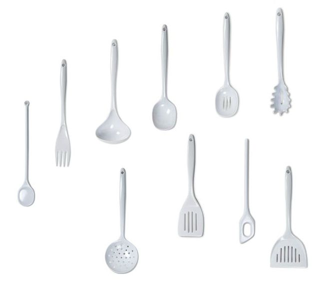 Norpro White Melamine Kitchen Serving Utensils 10.5 to 12.5  