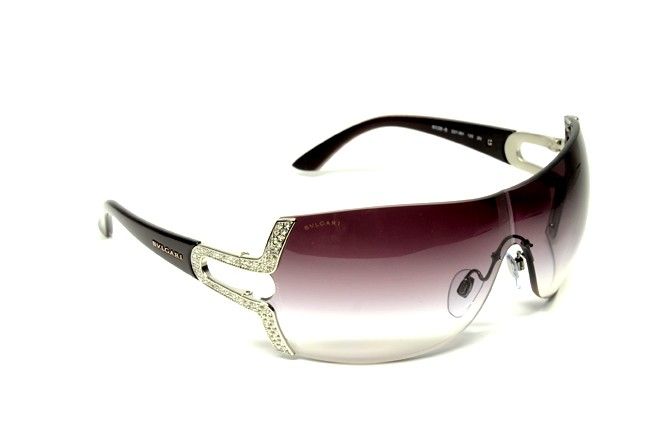   BV 6038B 337/8H SUNGLASSES SILVER METAL VIOLET LENS AUTHENTIC 337 8H