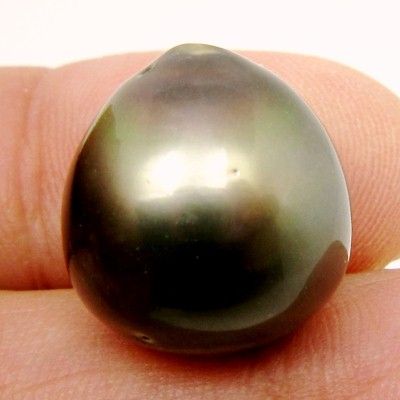 ENORMOUS METALLIC GRAY TAHITIAN PEARL  16.8x15.7mm/5.9g  